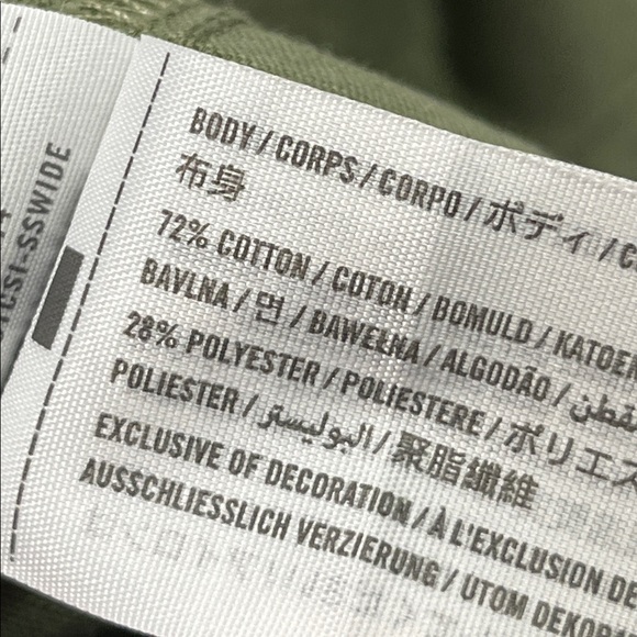 ABERCROMBIE & FITCH Career Preppy 100% Cotton Olive Long SLV Belted Shirtdress M - Picture 13 of 16